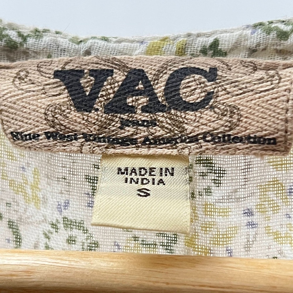 VAC Nine West Blouse Cottagecore Hippie Women's S Ditsy Floral Crochet Lace Y2K - Picture 7 of 9